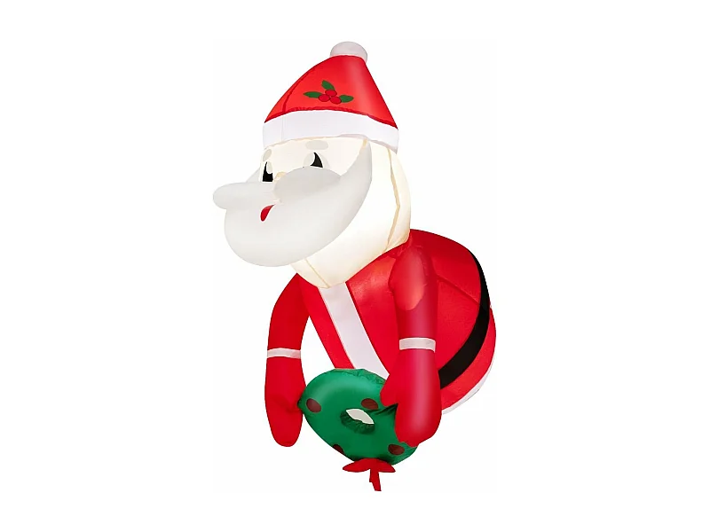 Père noël gonflable de noël de 100 cm s'échappant par fenêtre,décoration avec lumières led