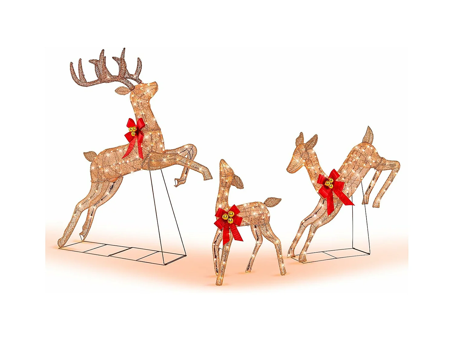 Décoration de noël 255 lumières blanches chaudes, avec 12 piquets et 24 serre-câbles