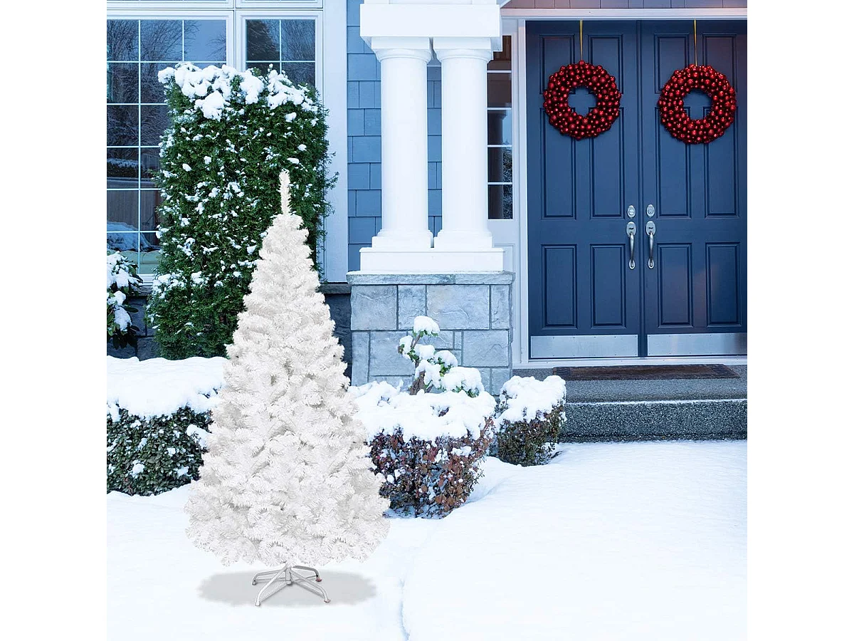 Sapin de noël arbre de noël artificiel pour décoration de noël blanc 1.5m
