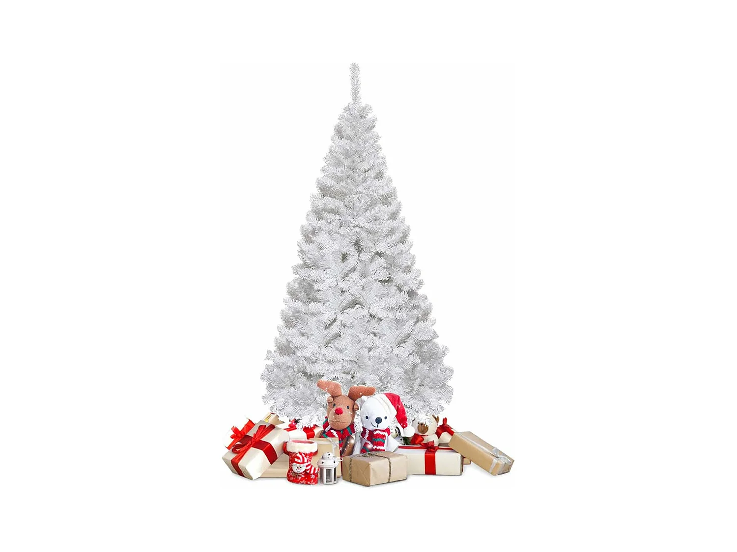 Sapin de noël arbre de noël artificiel pour décoration de noël blanc 1.5m