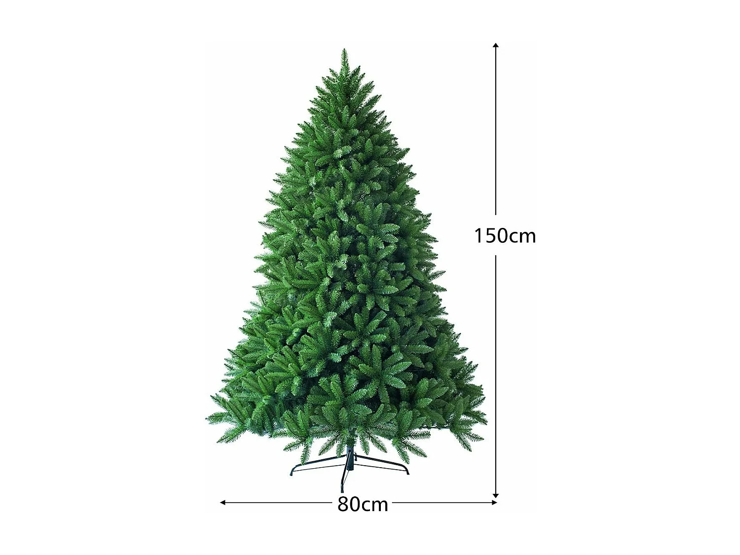 Sapin de noël artificiel 150cm 600 branches matériel pvc arbre de noël avec socle