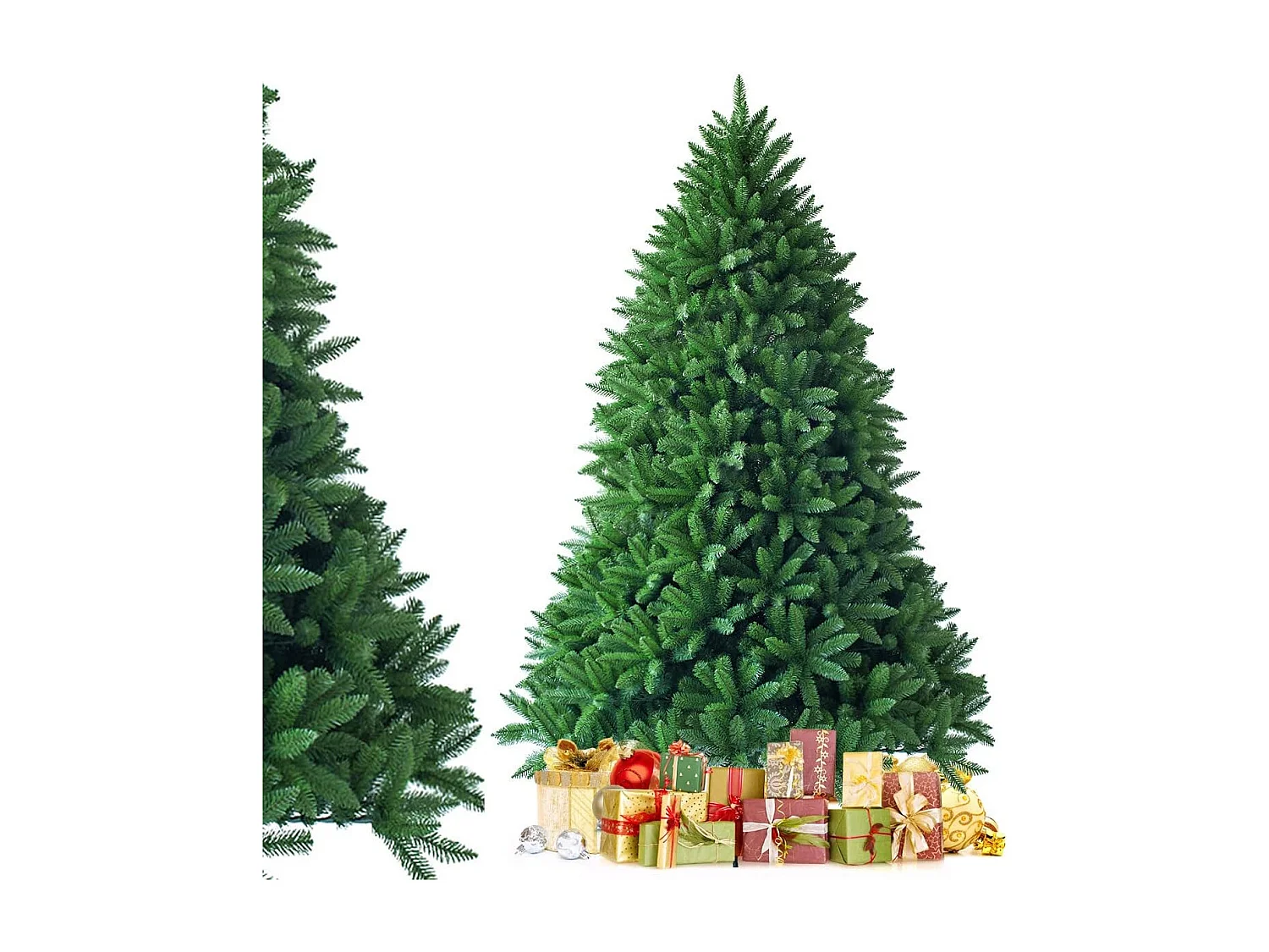 Sapin de noël artificiel 225cm 1968 branches, matériel pvc arbre de noël avec socle