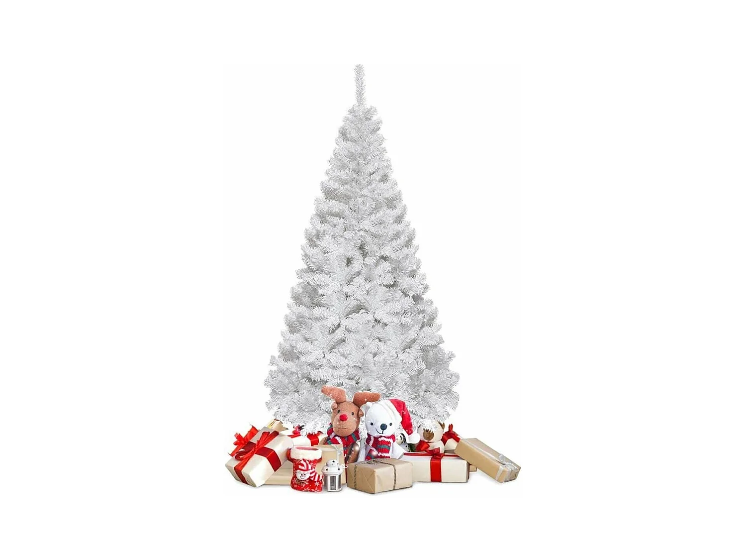 Sapin de noël arbre de noël artificiel pour décoration de noël blanc 1.8m
