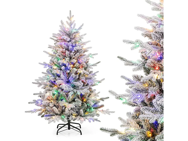 Sapin de noël 147 cm, 8 modes d'eclairage, led multicolores, 436 branches articulées