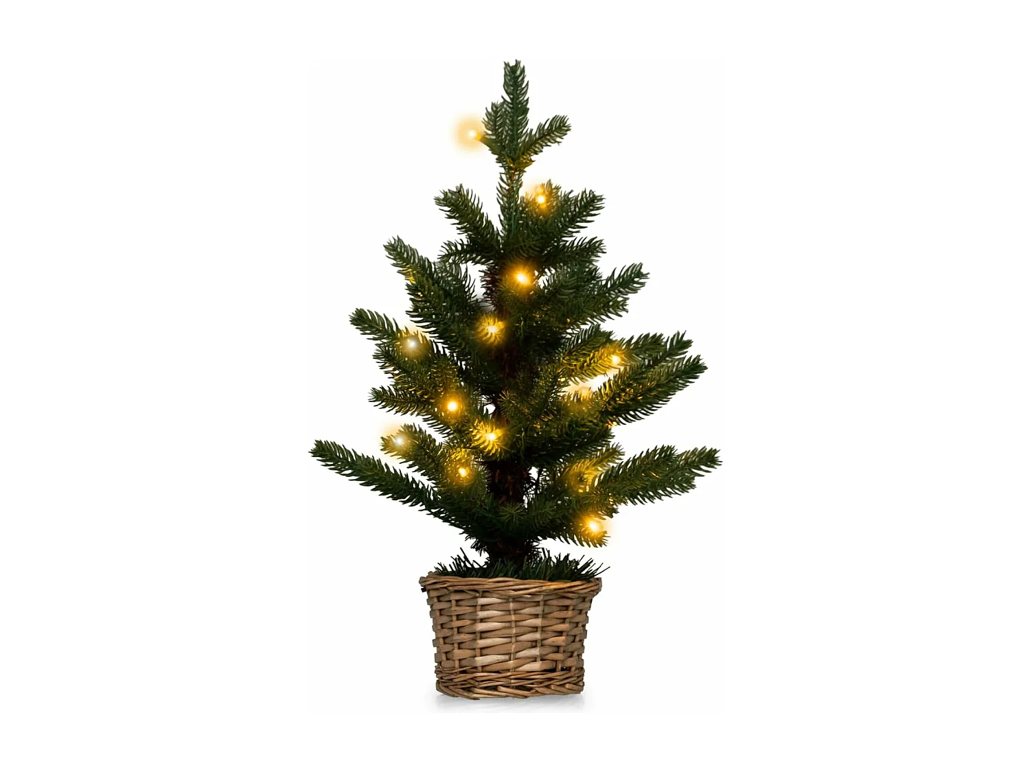 Mini sapin de noël artificiel pré-éclairé, sapin de table avec 96 branches,20 lumières led