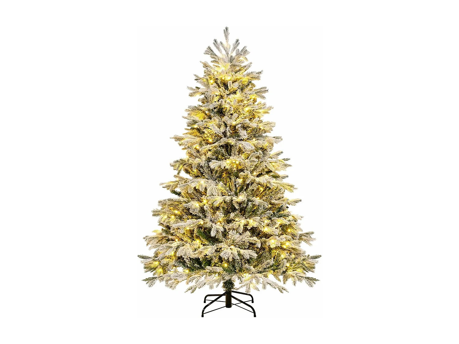 Sapin de noël artificiel 180 cm, charnières avec 1022 branches & 350 lumières led,