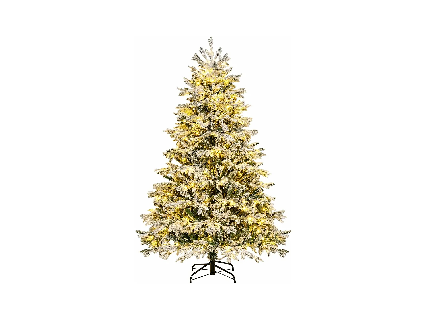 Sapin de noël artificiel 180 cm, charnières avec 1022 branches & 350 lumières led,