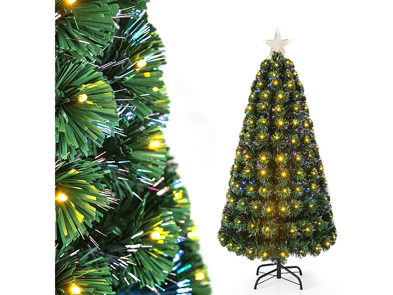 Sapin de noël 150 cm, arbre de noël lumineux 170 led, 8 modes d'éclairage