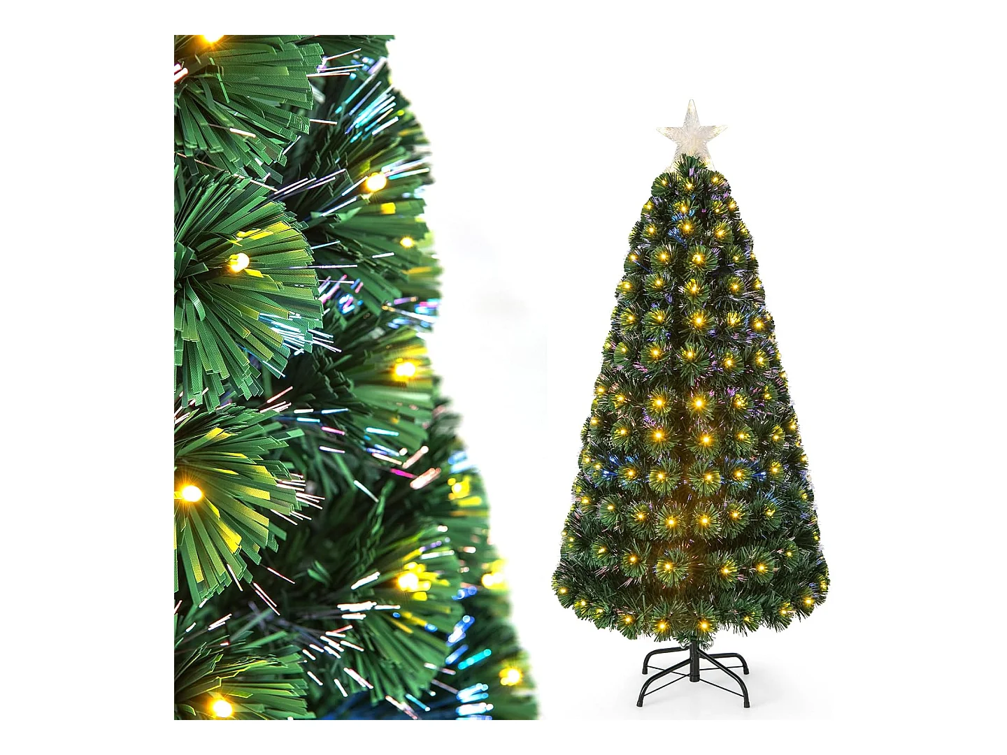 Sapin de noël 150 cm, arbre de noël lumineux 170 led, 8 modes d'éclairage