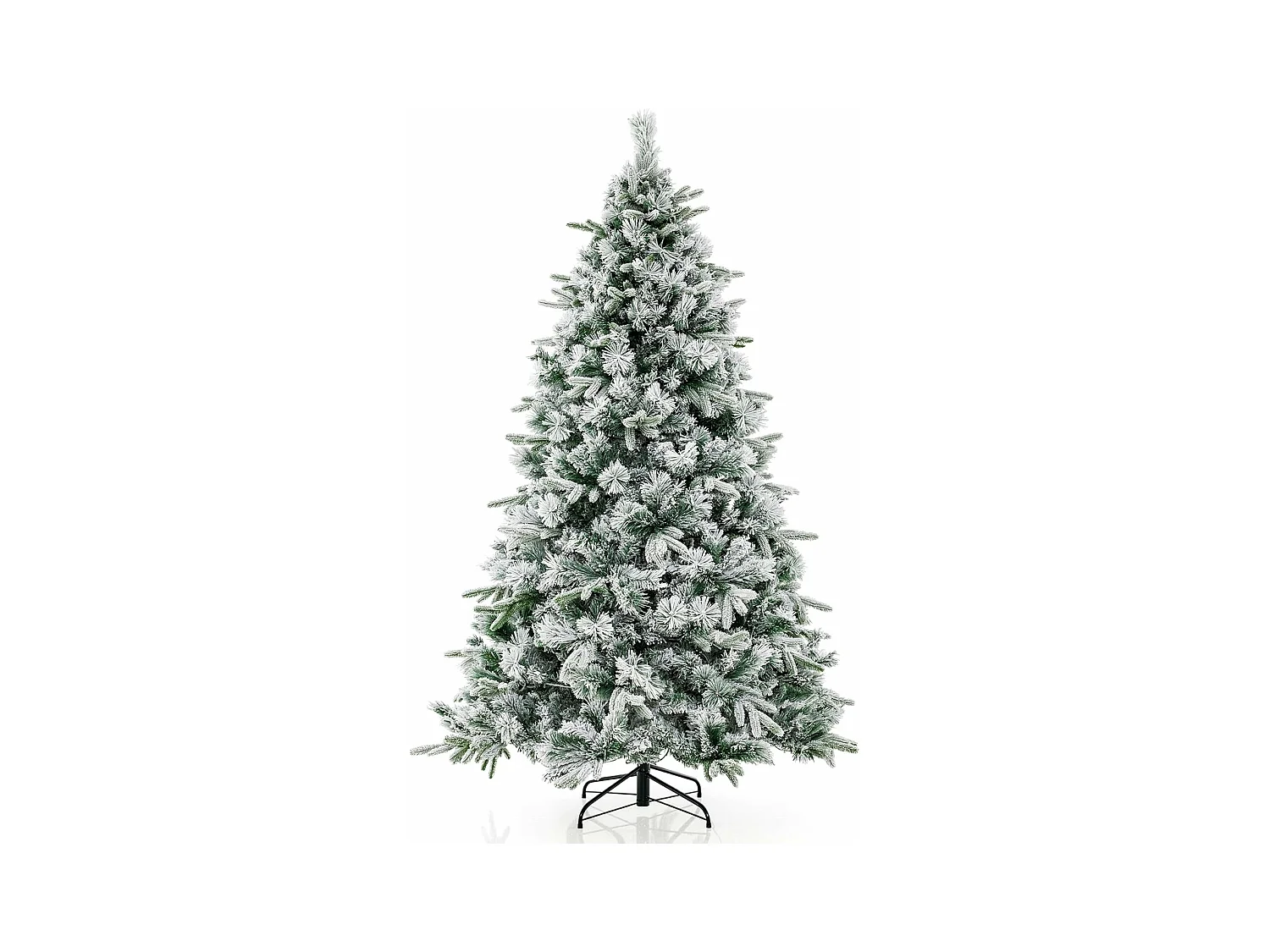 Sapin de noël lumineux avec effect floqué, arbre artificiel illuminé structure (180cm)