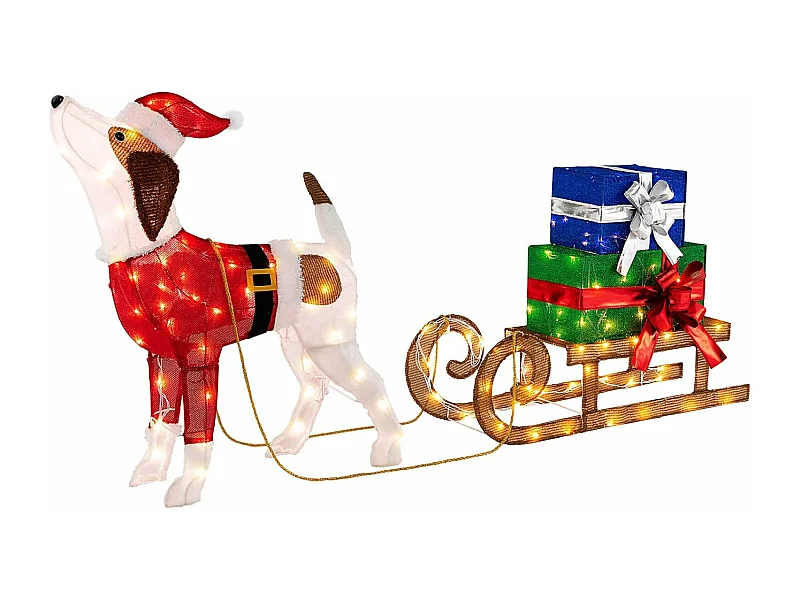 Décoration de noël avec 170 lumières pré-allumées, avec 8 piquets et 8 serre-câbles