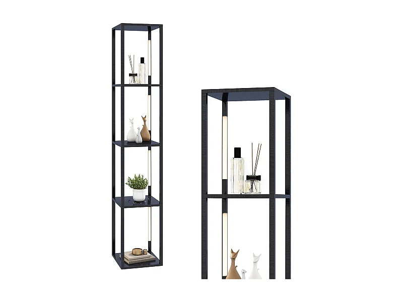 Lampadaire salon 163cm avec 4 étagères ampoules led à 3 intensités variable