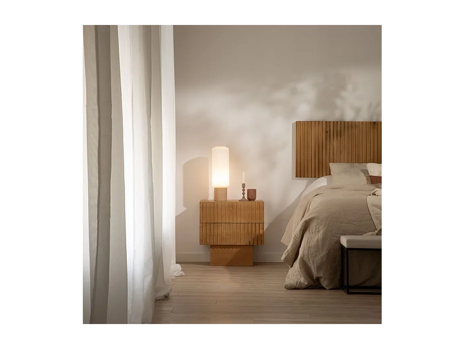 Comodino legno massiccio di mango naturale 40x60