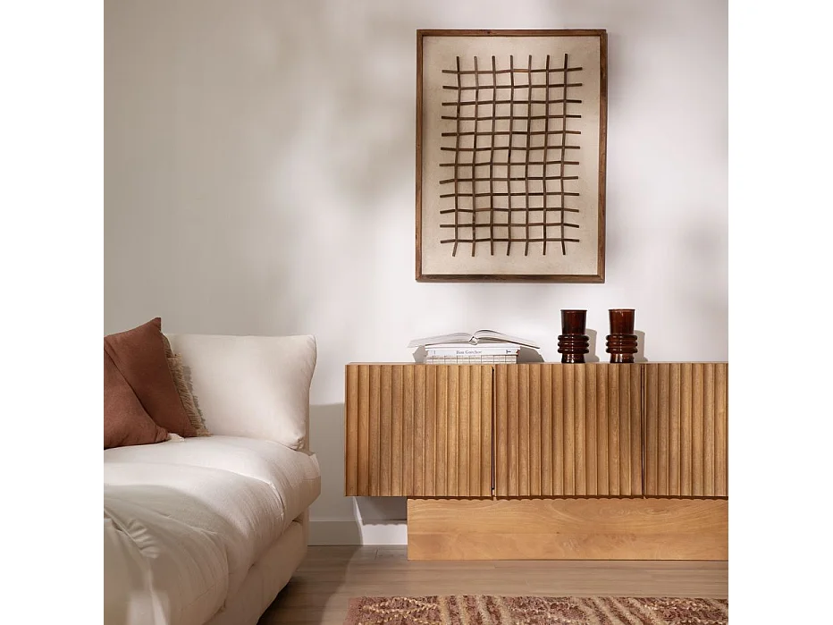 Mobile tv legno massiccio di mango naturale 40x60