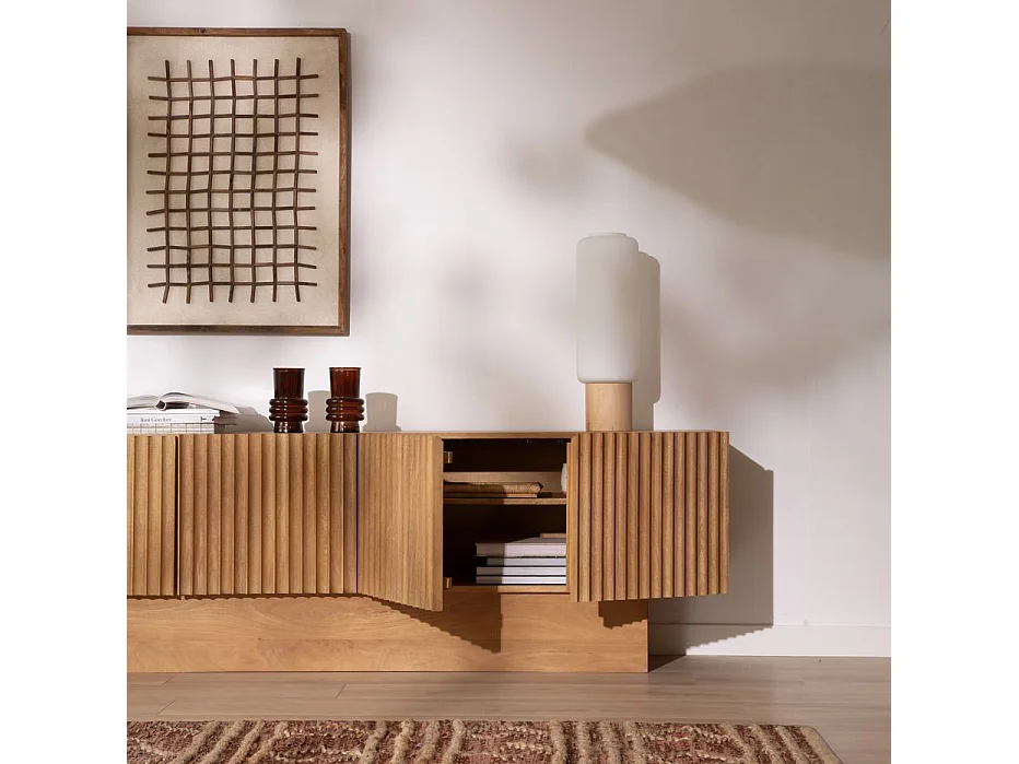 Mobile tv legno massiccio di mango naturale 40x60