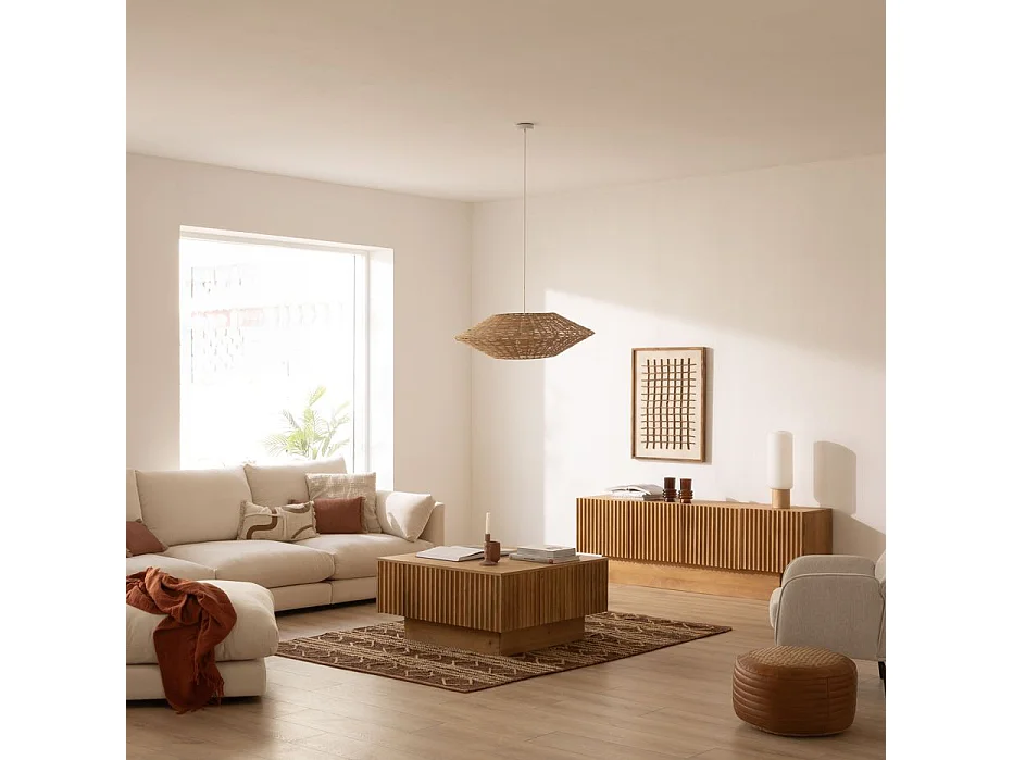 Meuble tv en bois massif naturel 184x60