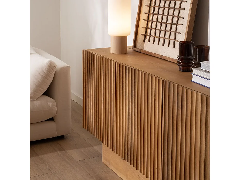 Buffet en bois massif naturel 159x80