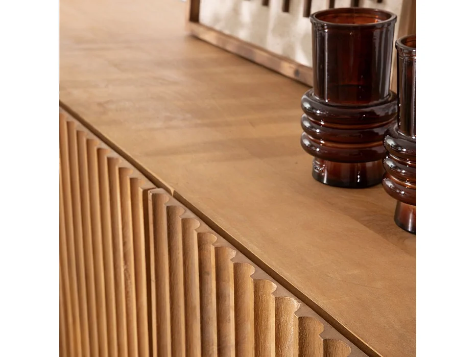 Buffet en bois massif naturel 159x80