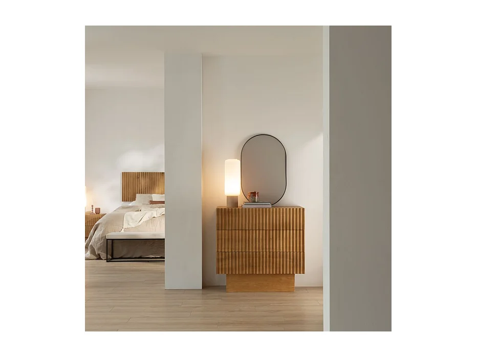 Commode en bois massif naturel 92x88