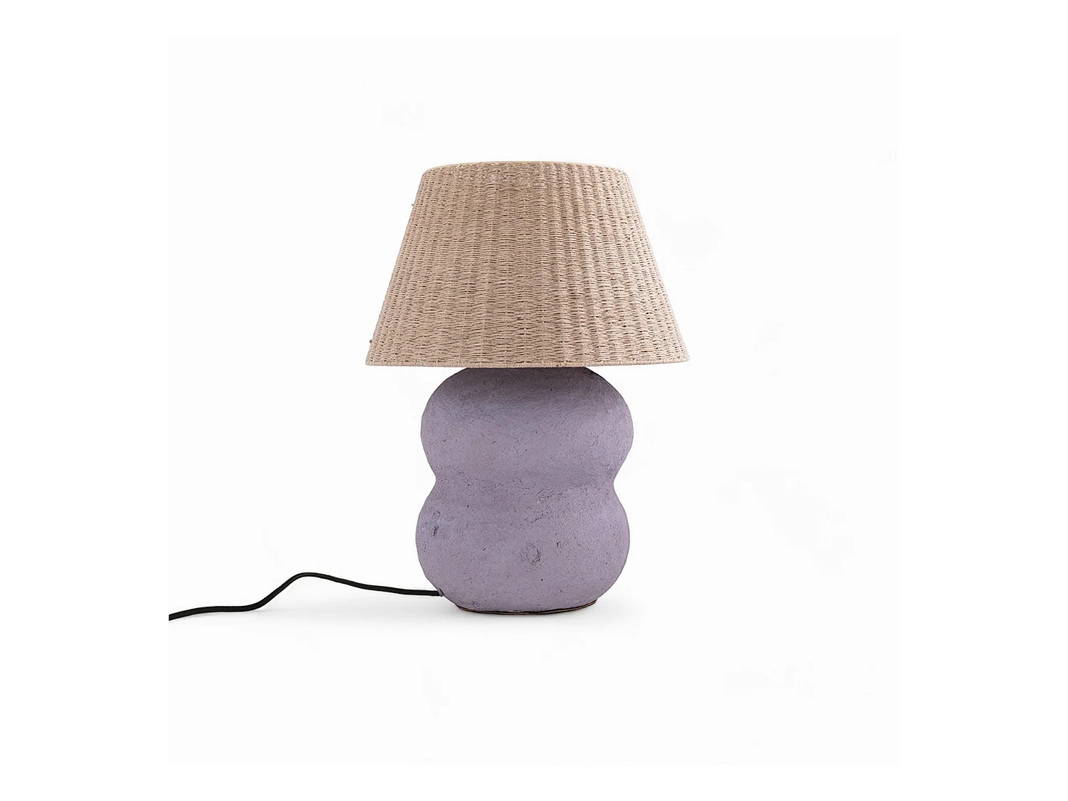 Lampe en jute et papier mauve - Ida