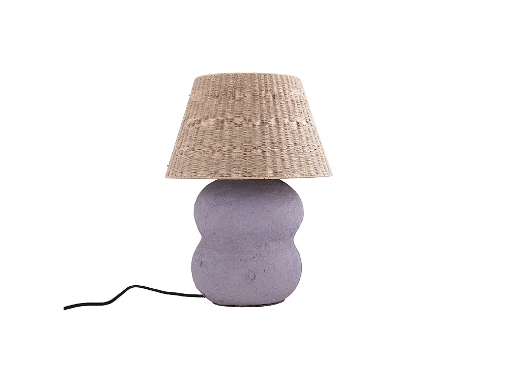 Lampada da tavolo in juta e carta viola - Ida