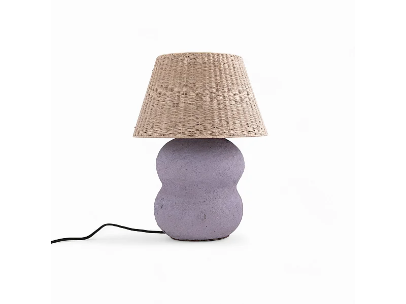 Lámpara de yute y papel malva - Ida