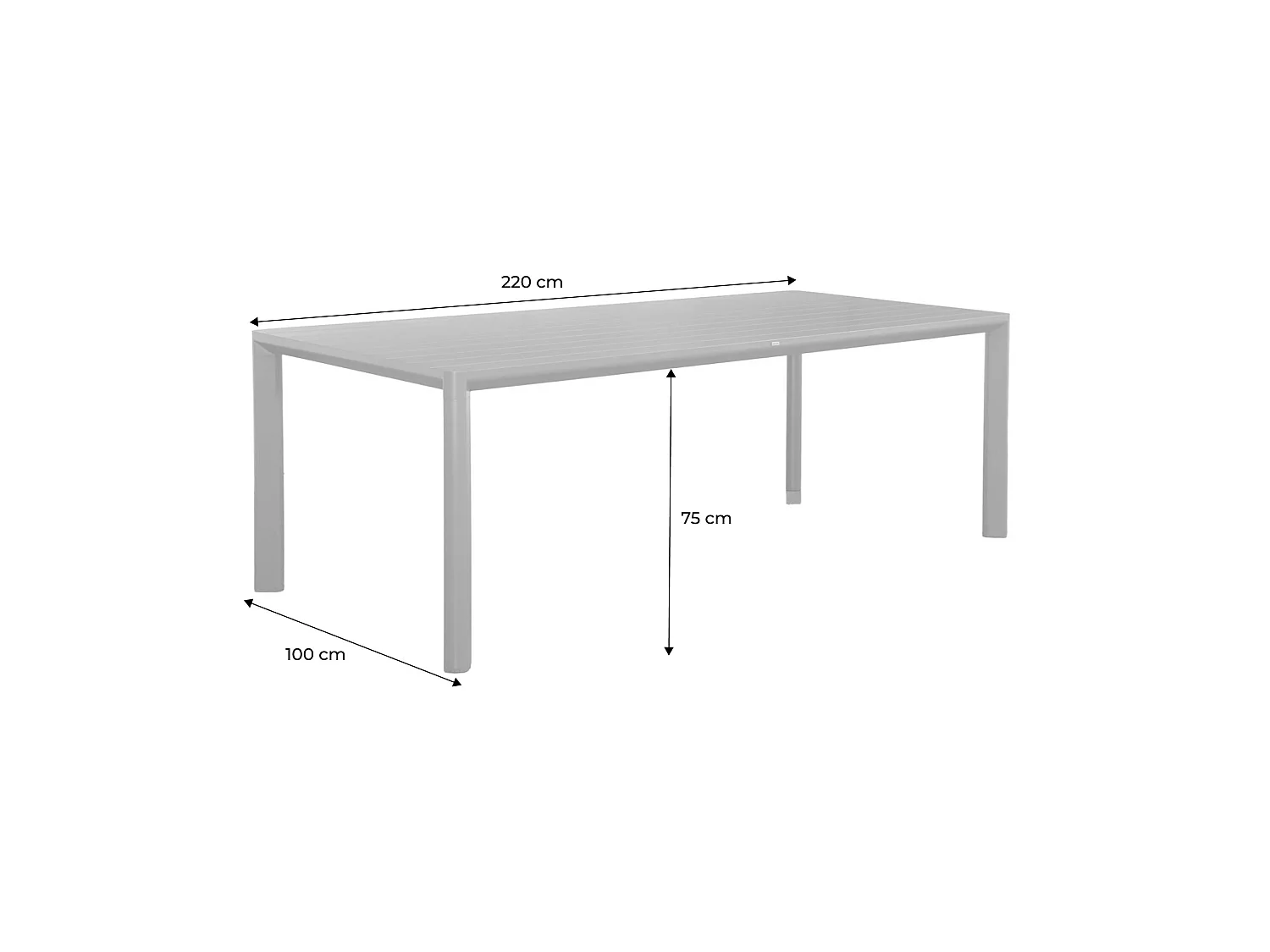 Mesa de jardín de aluminio de 8 plazas beige