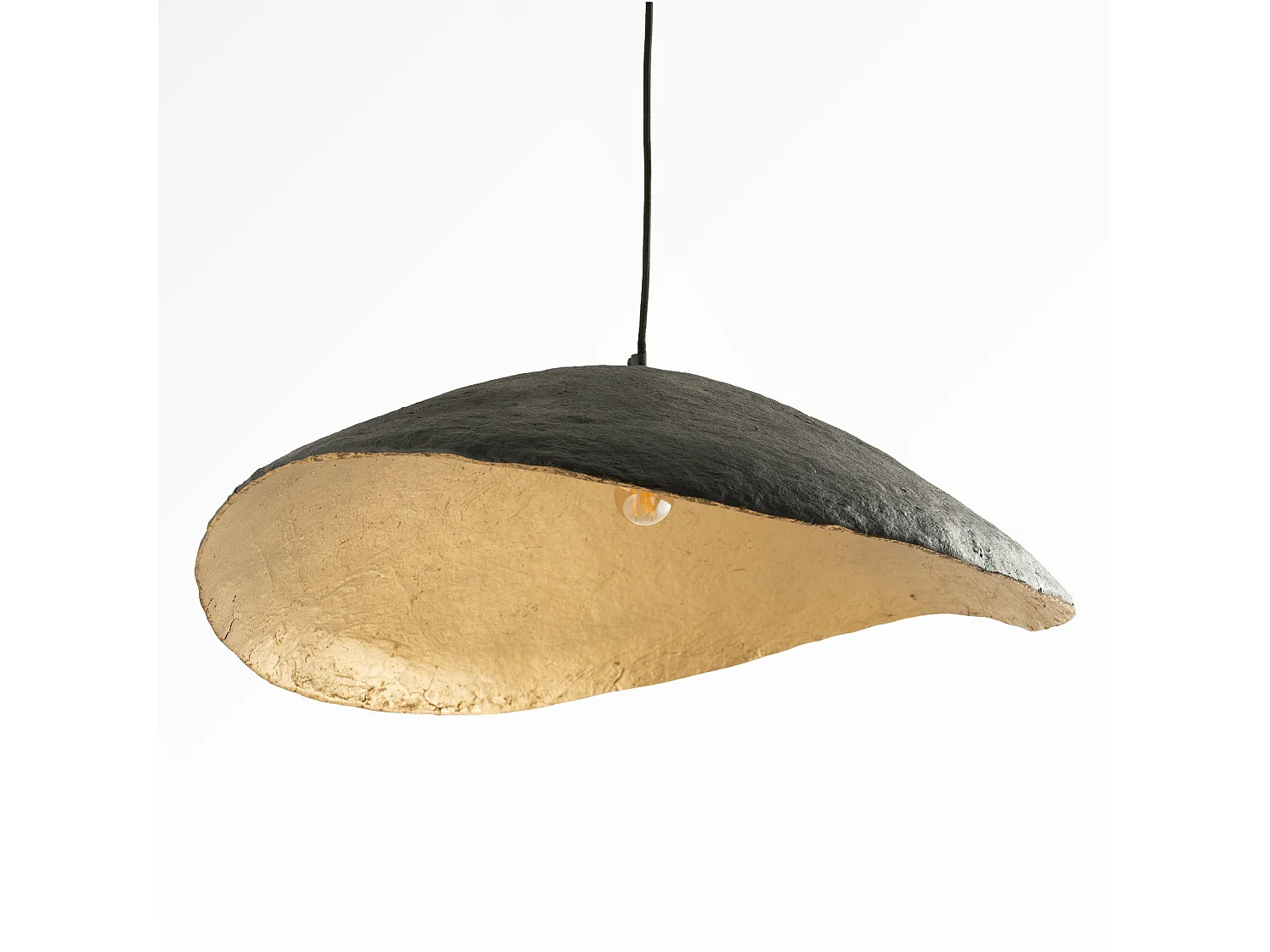 Lámpara de techo de papel y hilo negro D71 cm - Milano