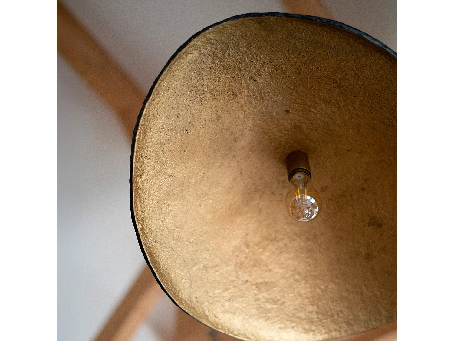 Lámpara de techo de papel y hilo negro D71 cm - Milano