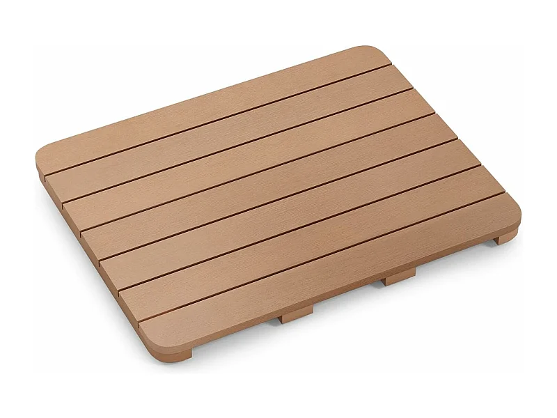 Caillebotis de douche, en hips anti-moisissures et antidérapant,  (48 x 60 cm, marron)