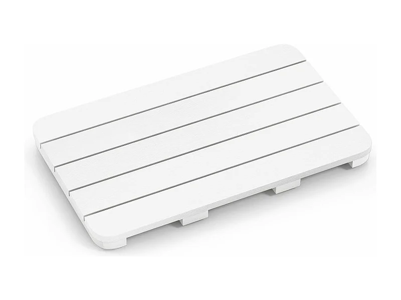 Caillebotis de douche, en hips anti-moisissures et antidérapant,  (34 x 55 cm, blanc)