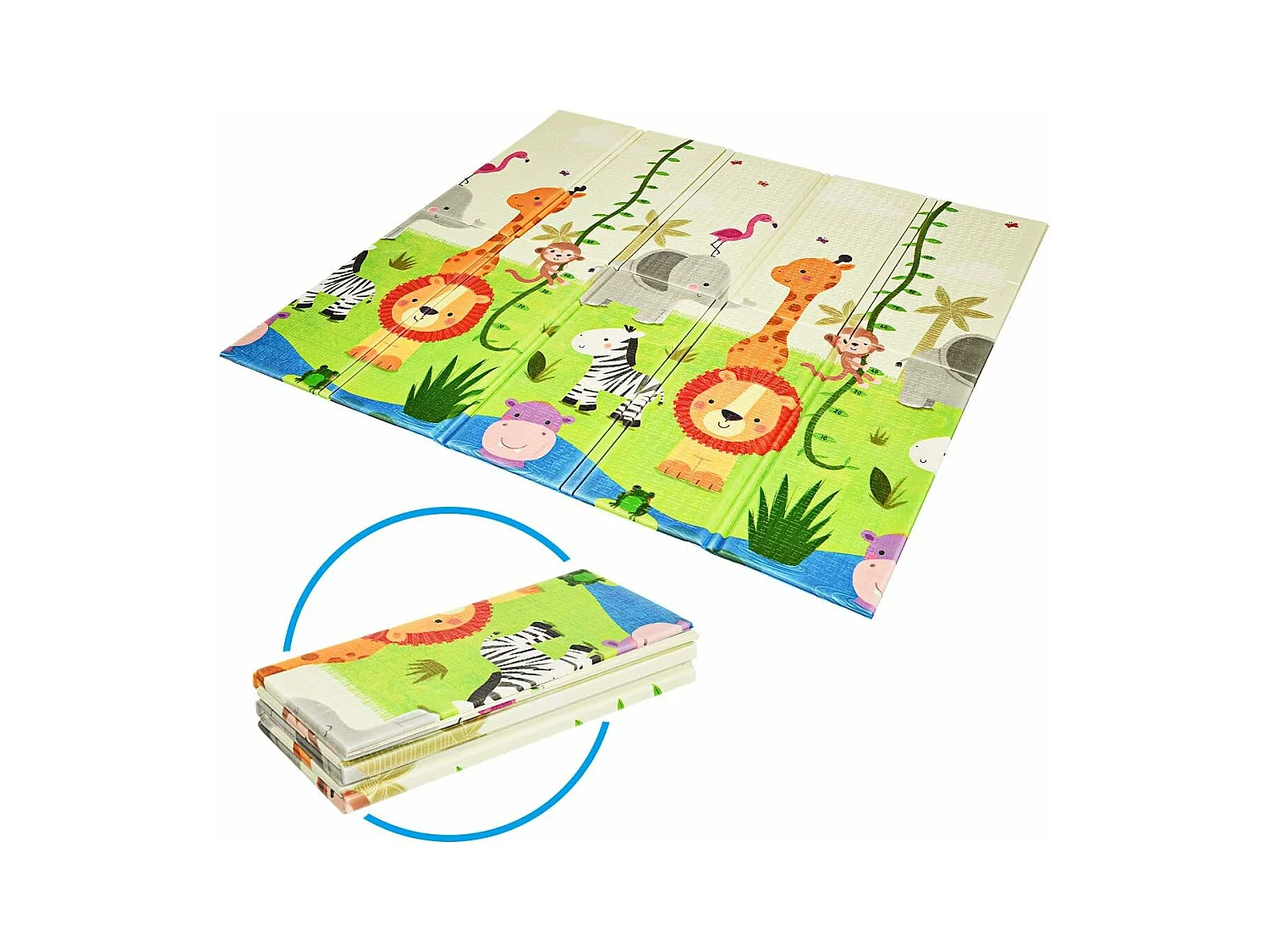 Tapis de jeu pour bébé pliable 200x180x1,4cm avec image licorne en mousse xpe non toxique