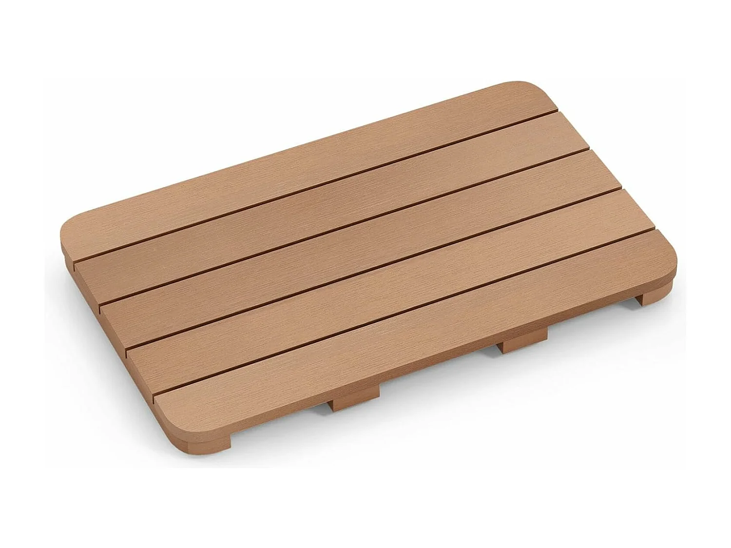 Caillebotis de douche, en hips anti-moisissures et antidérapant,  (34 x 55 cm, marron)