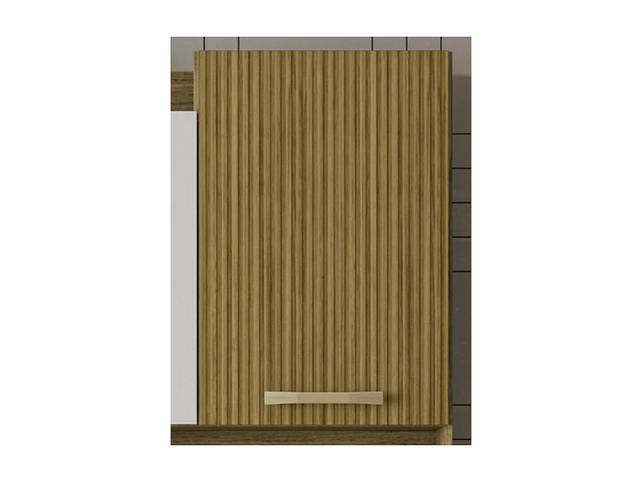 Buffet de Cuisine 4 Portes 1 Tiroir Chêne et Blanc L 73.6 H 175.7 P 36.3 cm