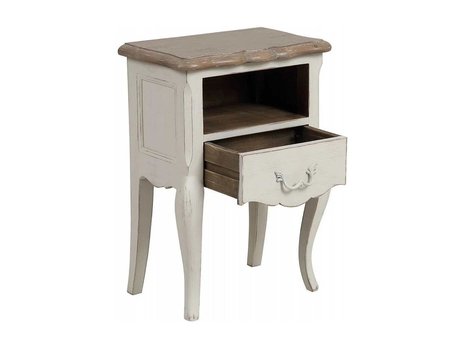 Table de chevet ouvert 1 tiroir Bois Blanc - Château Interior's