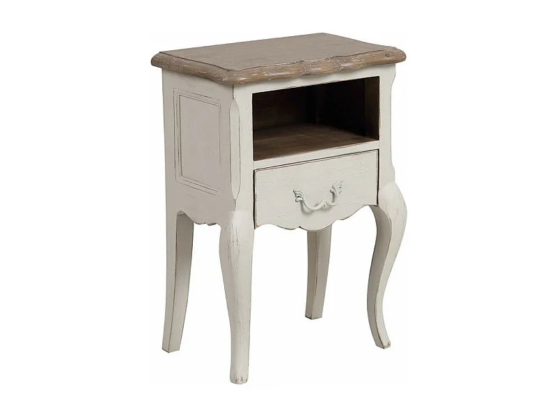 Table de chevet ouvert 1 tiroir Bois Blanc - Château Interior's
