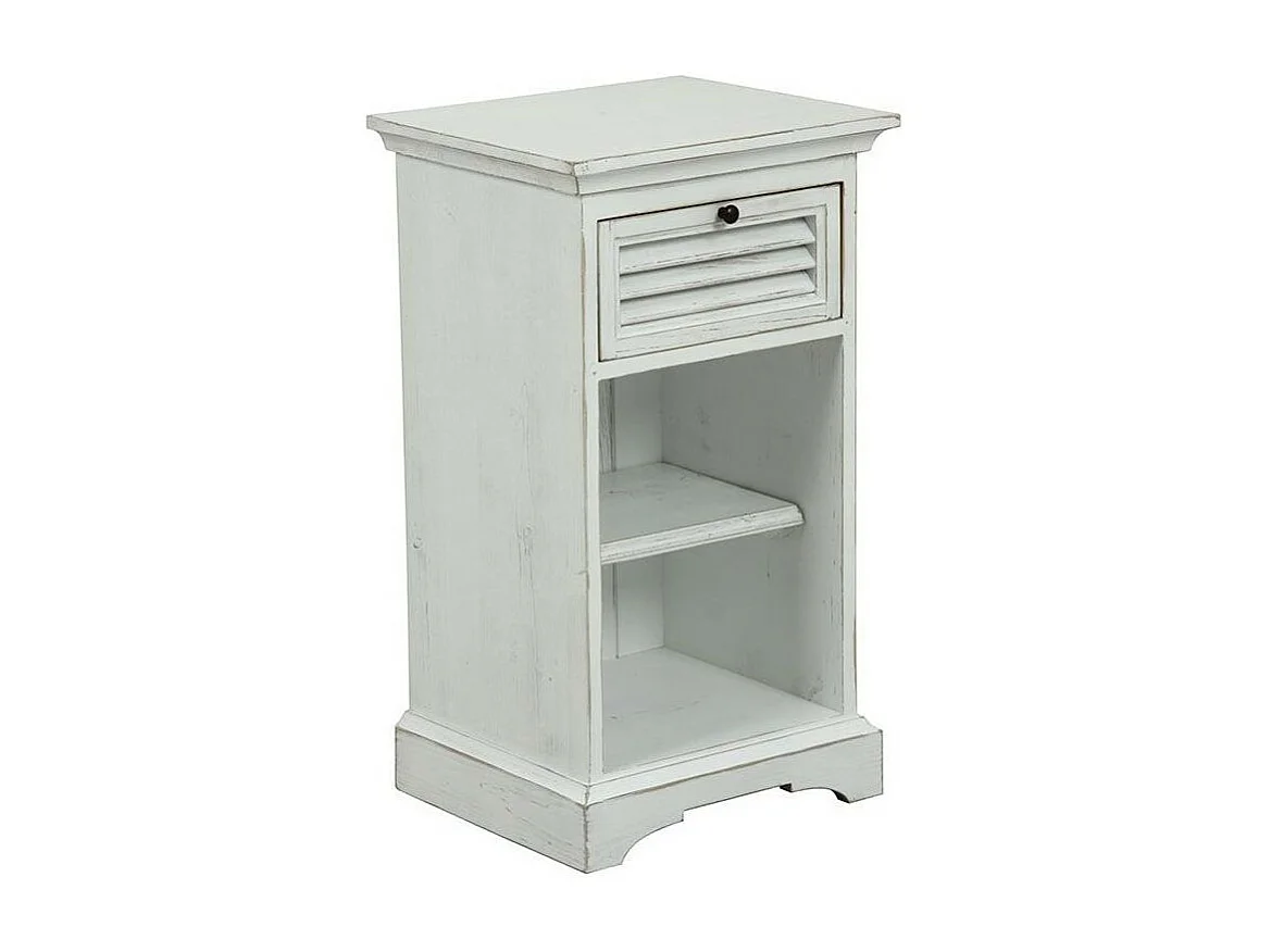 Table de chevet 1 tiroir Bois Blanc - Vénitiennes Interior's