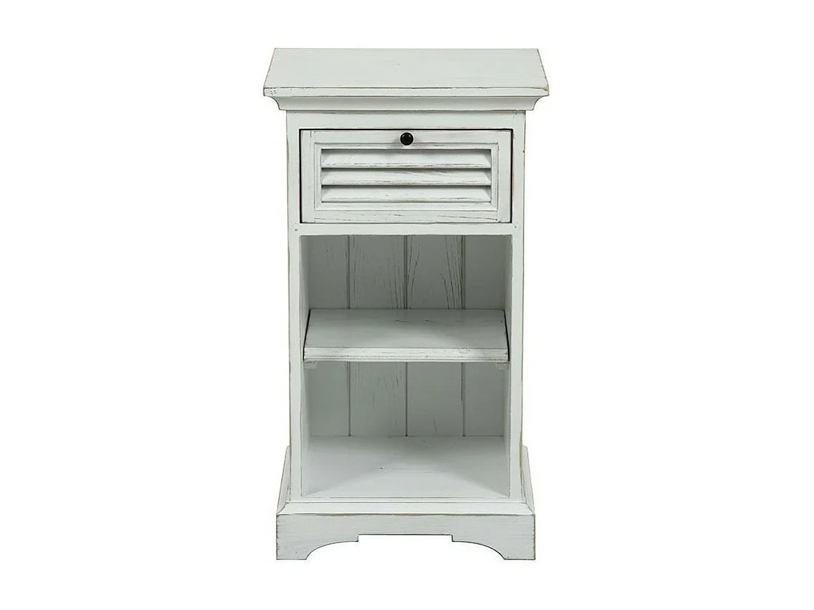 Table de chevet 1 tiroir Bois Blanc - Vénitiennes Interior's