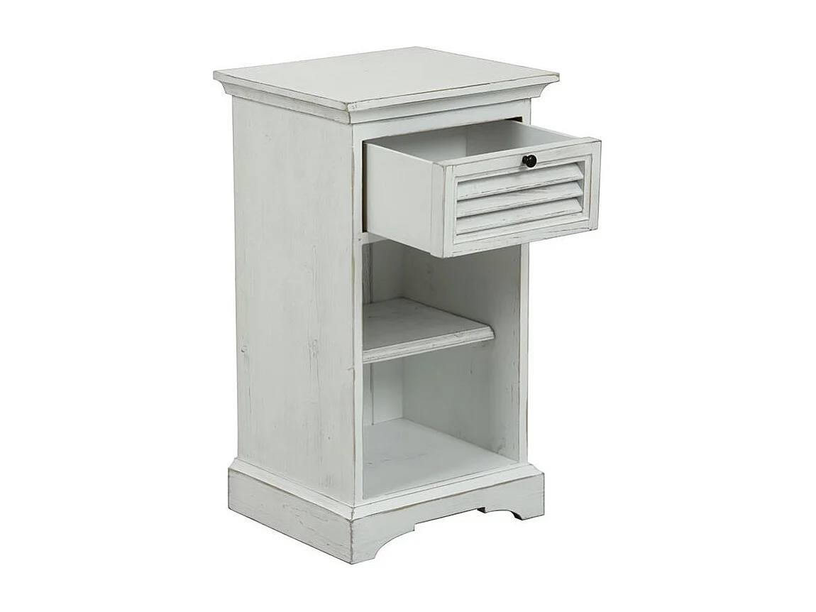 Table de chevet 1 tiroir Bois Blanc - Vénitiennes Interior's