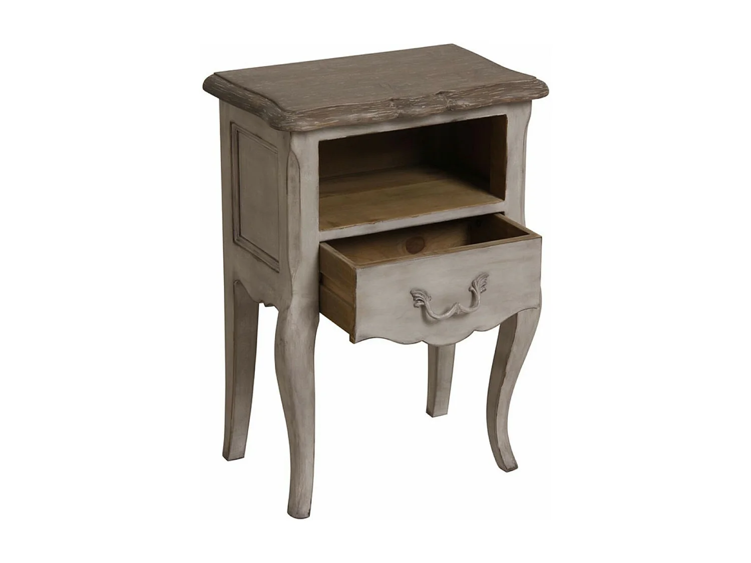 Table de chevet ouvert 1 tiroir Bois Gris - Château Interior's