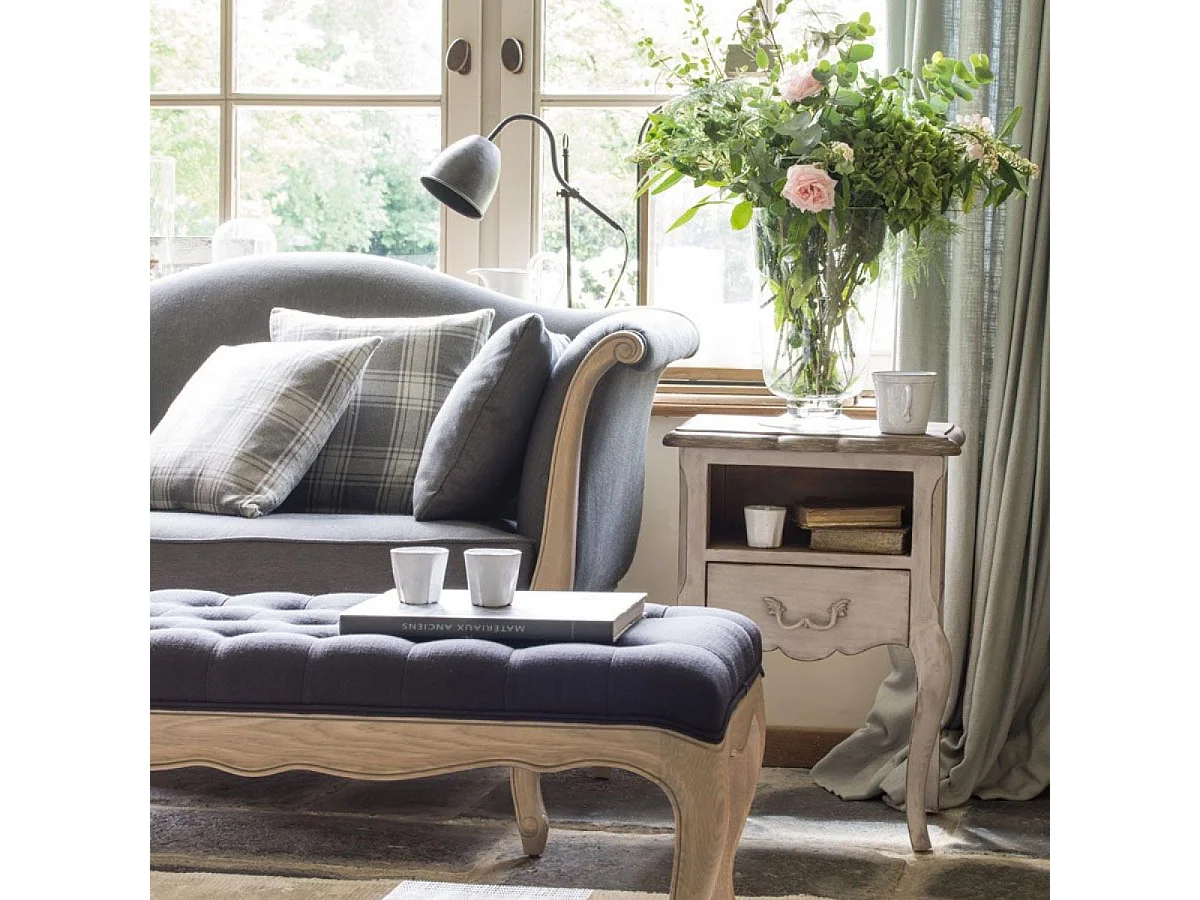 Table de chevet ouvert 1 tiroir Bois Gris - Château Interior's