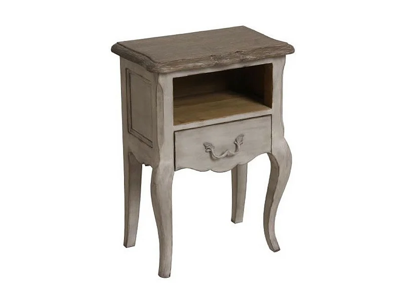 Table de chevet ouvert 1 tiroir Bois Gris - Château Interior's
