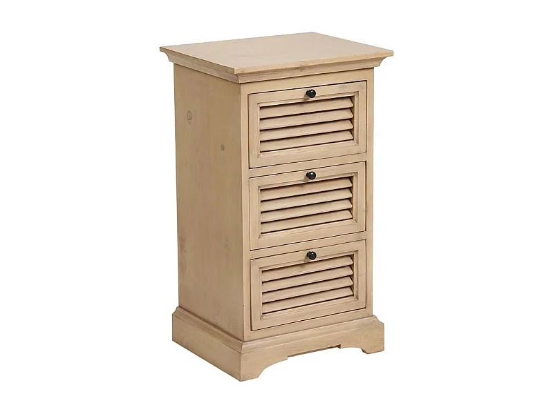 Table de chevet 3 tiroirs Bois Marron - Vénitiennes Interior's