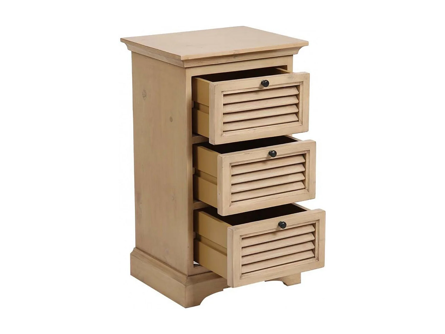 Table de chevet 3 tiroirs Bois Marron - Vénitiennes Interior's