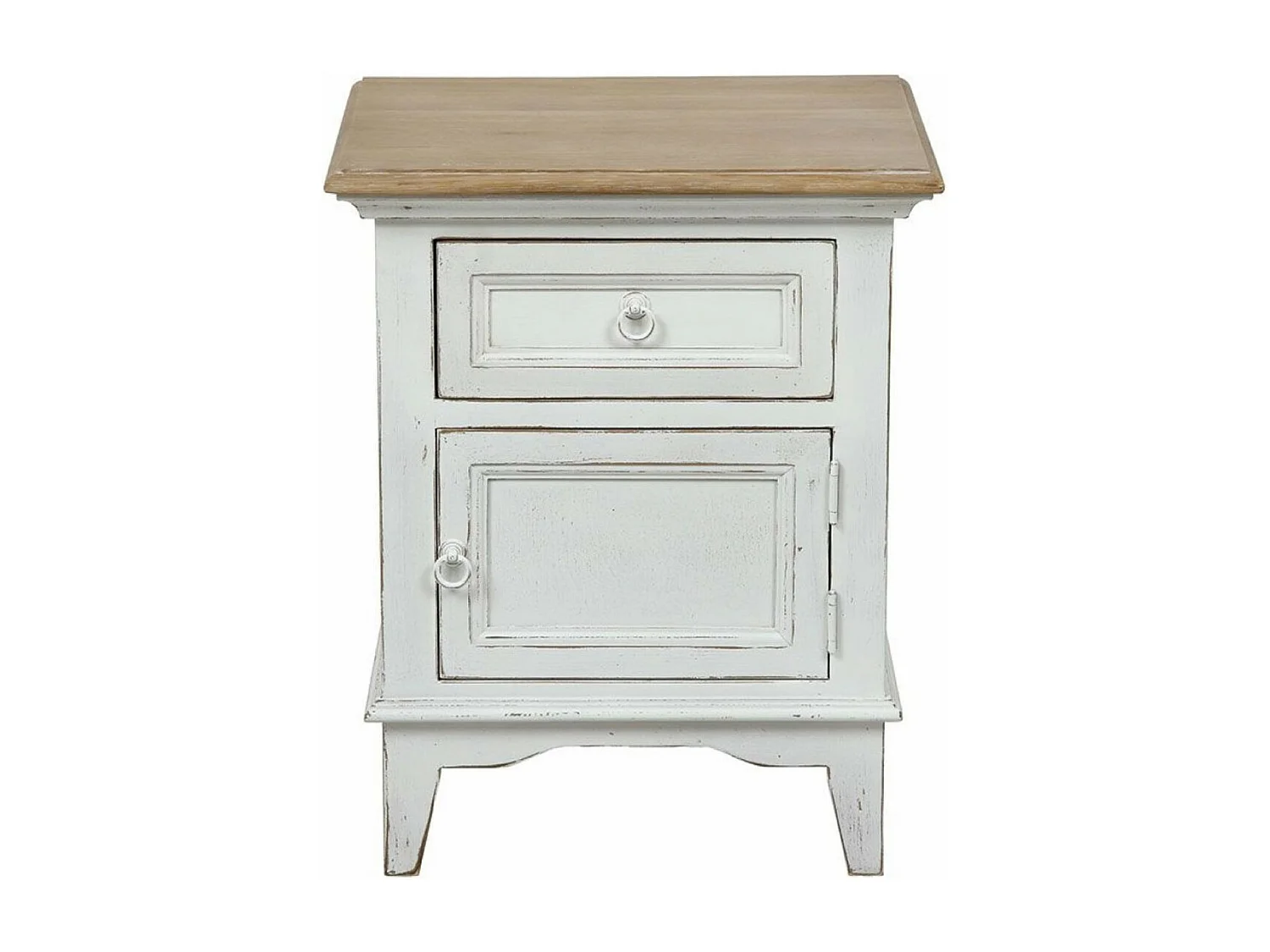 Table de chevet 1 tiroir 1 porte ouverture à droite Bois Blanc - Esquisse Interior's
