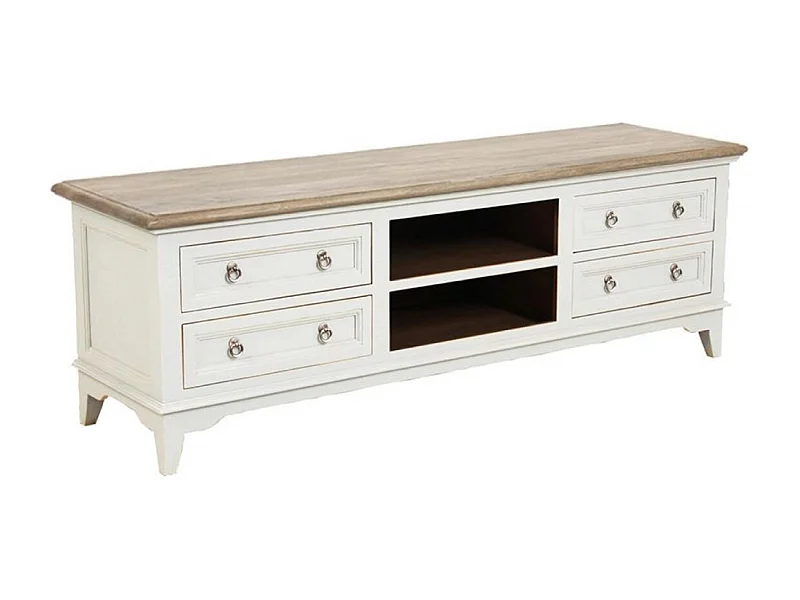 Meuble tv 4 tiroirs Bois Blanc - Esquisse Interior's