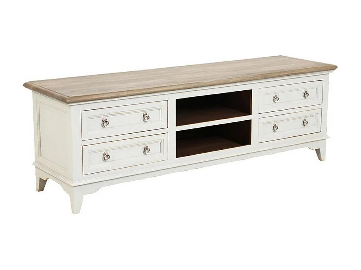 Meuble tv 4 tiroirs Bois Blanc - Esquisse Interior's