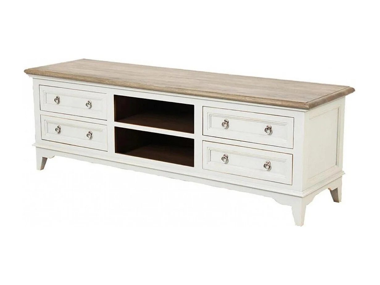 Meuble tv 4 tiroirs Bois Blanc - Esquisse Interior's