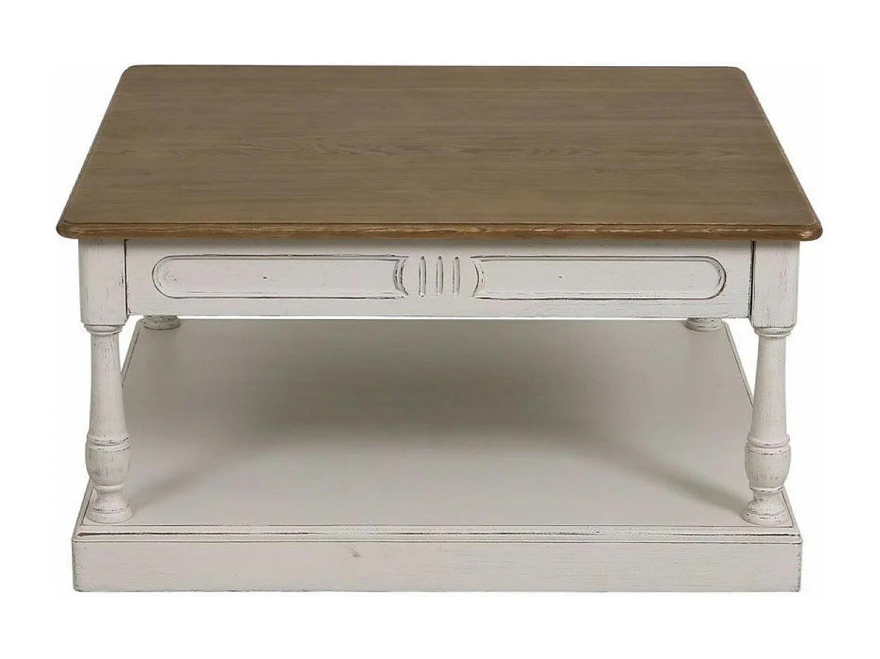Table basse carrée Bois Blanc - Manoir Interior's