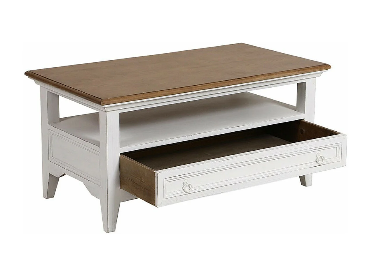 Table basse rectangulaire Bois Blanc - Esquisse Interior's